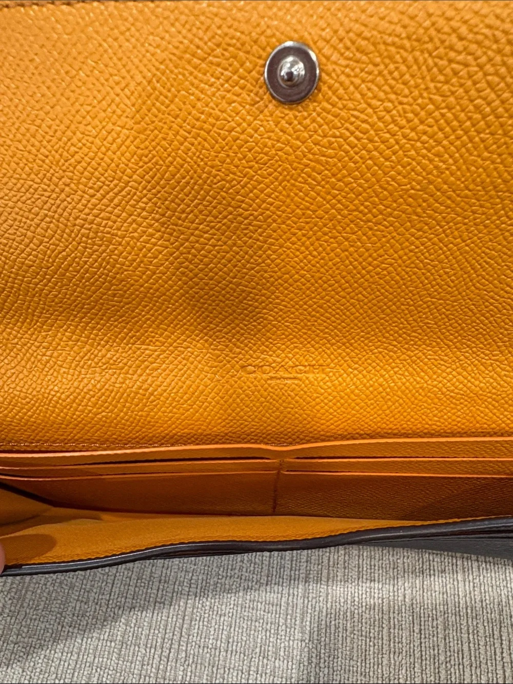 Coach Two-Tone Light Blue and Navy Leather Continental Wallet